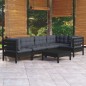 vidaXL 6-tlg. Garten-Lounge-Set mit Kissen Schwarz Kiefernholz vidaXL 6-tlg. Garten-Lounge-Set mit Kissen Schwarz Kiefernholz
