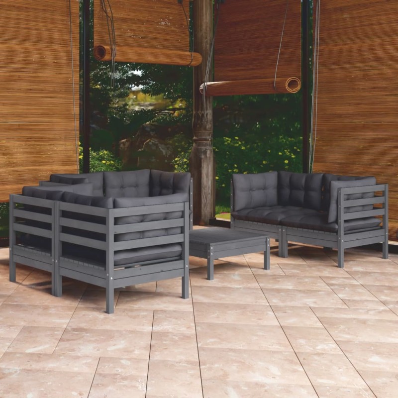 vidaXL 7-tlg. Garten-Lounge-Set mit Kissen Kiefer Massivholz vidaXL 7-tlg. Garten-Lounge-Set mit Kissen Kiefer Massivholz