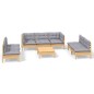 vidaXL 8-tlg. Garten-Lounge-Set mit Grauen Kissen Kiefer Massivholz vidaXL 8-tlg. Garten-Lounge-Set mit Grauen Kissen Kiefer Massivholz