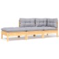 vidaXL 8-tlg. Garten-Lounge-Set mit Grauen Kissen Kiefer Massivholz vidaXL 8-tlg. Garten-Lounge-Set mit Grauen Kissen Kiefer Massivholz