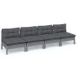 vidaXL 4-Sitzer-Gartensofa mit Anthrazit Kissen Kiefer Massivholz vidaXL 4-Sitzer-Gartensofa mit Anthrazit Kissen Kiefer Massivholz