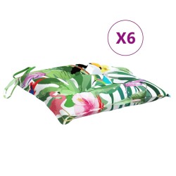 vidaXL Stuhlkissen 6 Stk. Mehrfarbig 40x40x7 cm Stoff