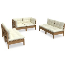 vidaXL 6-tlg. Garten-Lounge-Set mit Kissen Kiefer Massivholz