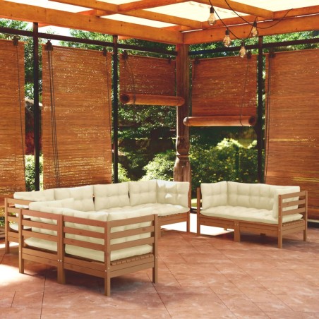 vidaXL 8-tlg. Garten-Lounge-Set mit Kissen Kiefer Massivholz
