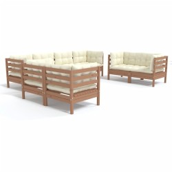 vidaXL 8-tlg. Garten-Lounge-Set mit Kissen Kiefer Massivholz