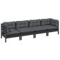 vidaXL 4-tlg. Garten-Lounge-Set mit Kissen Massivholz Kiefer vidaXL 4-tlg. Garten-Lounge-Set mit Kissen Massivholz Kiefer