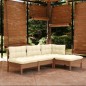 vidaXL 4-tlg. Garten-Lounge-Set mit Kissen Honigbraun Kiefernholz vidaXL 4-tlg. Garten-Lounge-Set mit Kissen Honigbraun Kiefernholz
