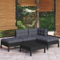 vidaXL 5-tlg. Garten-Lounge-Set mit Kissen Schwarz Kiefernholz vidaXL 5-tlg. Garten-Lounge-Set mit Kissen Schwarz Kiefernholz