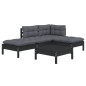 vidaXL 5-tlg. Garten-Lounge-Set mit Kissen Schwarz Kiefernholz vidaXL 5-tlg. Garten-Lounge-Set mit Kissen Schwarz Kiefernholz