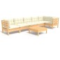 vidaXL 7-tlg. Garten-Lounge-Set mit Creme Kissen Kiefernholz vidaXL 7-tlg. Garten-Lounge-Set mit Creme Kissen Kiefernholz