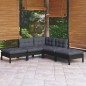 vidaXL 5-tlg. Garten-Lounge-Set mit Kissen Schwarz Kiefernholz vidaXL 5-tlg. Garten-Lounge-Set mit Kissen Schwarz Kiefernholz