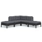 vidaXL 5-tlg. Garten-Lounge-Set mit Kissen Schwarz Kiefernholz vidaXL 5-tlg. Garten-Lounge-Set mit Kissen Schwarz Kiefernholz