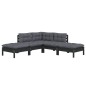 vidaXL 5-tlg. Garten-Lounge-Set mit Kissen Schwarz Kiefernholz vidaXL 5-tlg. Garten-Lounge-Set mit Kissen Schwarz Kiefernholz