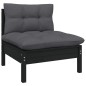 vidaXL 8-tlg. Garten-Lounge-Set mit Kissen Schwarz Kiefernholz vidaXL 8-tlg. Garten-Lounge-Set mit Kissen Schwarz Kiefernholz