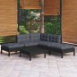 vidaXL 6-tlg. Garten-Lounge-Set mit Kissen Schwarz Kiefernholz vidaXL 6-tlg. Garten-Lounge-Set mit Kissen Schwarz Kiefernholz