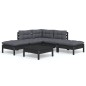 vidaXL 6-tlg. Garten-Lounge-Set mit Kissen Schwarz Kiefernholz vidaXL 6-tlg. Garten-Lounge-Set mit Kissen Schwarz Kiefernholz