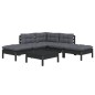 vidaXL 6-tlg. Garten-Lounge-Set mit Kissen Schwarz Kiefernholz vidaXL 6-tlg. Garten-Lounge-Set mit Kissen Schwarz Kiefernholz