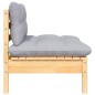 vidaXL 5-tlg. Garten-Lounge-Set mit Grauen Kissen Kiefer Massivholz vidaXL 5-tlg. Garten-Lounge-Set mit Grauen Kissen Kiefer Massivholz