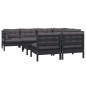 vidaXL 8-tlg. Garten-Lounge-Set mit Kissen Schwarz Massivholz Kiefer vidaXL 8-tlg. Garten-Lounge-Set mit Kissen Schwarz Massivholz Kiefer