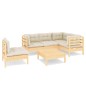vidaXL 6-tlg. Garten-Lounge-Set mit Creme Kissen Kiefernholz vidaXL 6-tlg. Garten-Lounge-Set mit Creme Kissen Kiefernholz