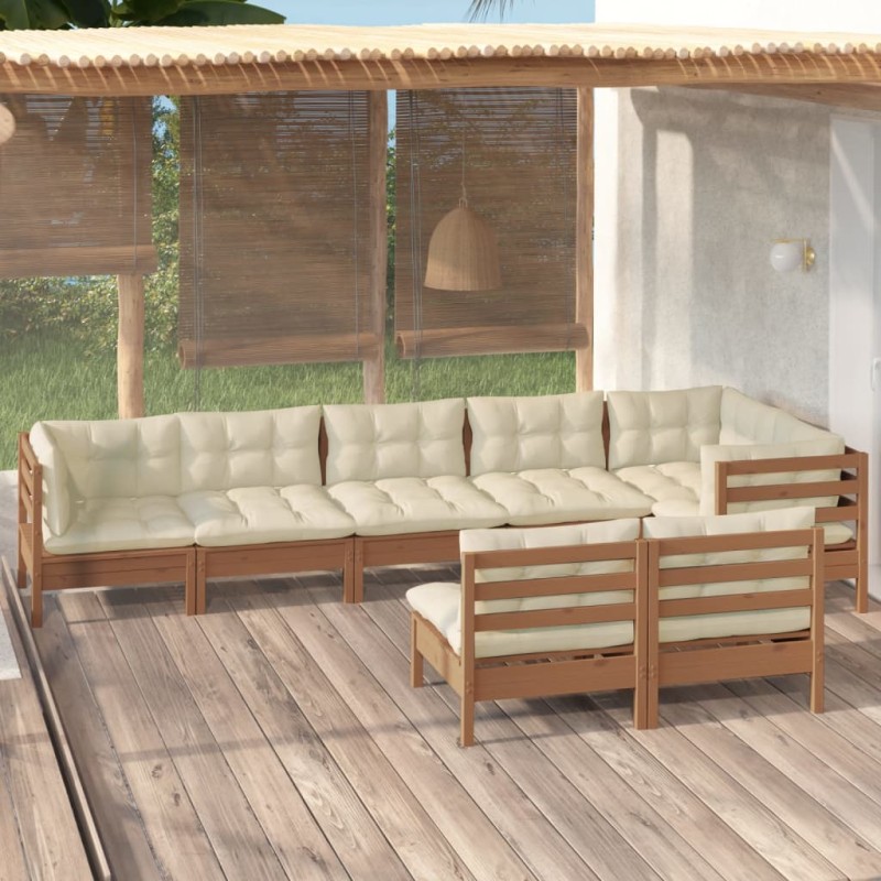 vidaXL 8-tlg. Garten-Lounge-Set mit Kissen Honigbraun Kiefernholz vidaXL 8-tlg. Garten-Lounge-Set mit Kissen Honigbraun Kiefernholz