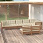 vidaXL 8-tlg. Garten-Lounge-Set mit Kissen Honigbraun Kiefernholz vidaXL 8-tlg. Garten-Lounge-Set mit Kissen Honigbraun Kiefernholz