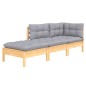 vidaXL 3-tlg. Garten-Lounge-Set mit Grauen Kissen Kiefer Massivholz vidaXL 3-tlg. Garten-Lounge-Set mit Grauen Kissen Kiefer Massivholz
