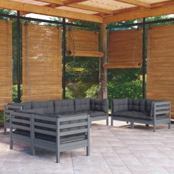 vidaXL 8-tlg. Garten-Lounge-Set mit Kissen Kiefer Massivholz