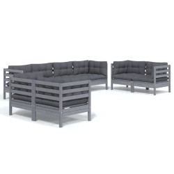 vidaXL 8-tlg. Garten-Lounge-Set mit Kissen Kiefer Massivholz
