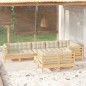 vidaXL 9-tlg. Garten-Lounge-Set mit Creme Kissen Massivholz Kiefer vidaXL 9-tlg. Garten-Lounge-Set mit Creme Kissen Massivholz Kiefer