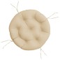 Kissen Rund Beige Ø 60 x 11 cm Oxford-Gewebe Kissen Rund Beige Ø 60 x 11 cm Oxford-Gewebe