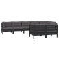 vidaXL 8-tlg. Garten-Lounge-Set mit Kissen Schwarz Massivholz Kiefer vidaXL 8-tlg. Garten-Lounge-Set mit Kissen Schwarz Massivholz Kiefer