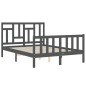 Massivholzbett mit Kopfteil Grau 120x200 cm Massivholzbett mit Kopfteil Grau 120x200 cm
