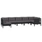 vidaXL 7-tlg. Garten-Lounge-Set mit Kissen Schwarz Kiefernholz vidaXL 7-tlg. Garten-Lounge-Set mit Kissen Schwarz Kiefernholz