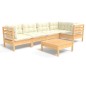 vidaXL 6-tlg. Garten-Lounge-Set mit Creme Kissen Kiefernholz vidaXL 6-tlg. Garten-Lounge-Set mit Creme Kissen Kiefernholz