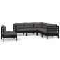 vidaXL 5-tlg. Garten-Lounge-Set mit Kissen Schwarz Kiefernholz vidaXL 5-tlg. Garten-Lounge-Set mit Kissen Schwarz Kiefernholz
