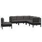 vidaXL 5-tlg. Garten-Lounge-Set mit Kissen Schwarz Kiefernholz vidaXL 5-tlg. Garten-Lounge-Set mit Kissen Schwarz Kiefernholz