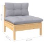 vidaXL 7-tlg. Garten-Lounge-Set mit Grauen Kissen Kiefernholz vidaXL 7-tlg. Garten-Lounge-Set mit Grauen Kissen Kiefernholz