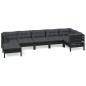 vidaXL 7-tlg. Garten-Lounge-Set mit Kissen Schwarz Massivholz Kiefer vidaXL 7-tlg. Garten-Lounge-Set mit Kissen Schwarz Massivholz Kiefer