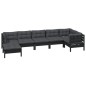 vidaXL 7-tlg. Garten-Lounge-Set mit Kissen Schwarz Massivholz Kiefer vidaXL 7-tlg. Garten-Lounge-Set mit Kissen Schwarz Massivholz Kiefer