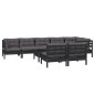 vidaXL 9-tlg. Garten-Lounge-Set mit Kissen Schwarz Massivholz Kiefer vidaXL 9-tlg. Garten-Lounge-Set mit Kissen Schwarz Massivholz Kiefer
