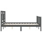 Massivholzbett mit Kopfteil Grau 120x200 cm Massivholzbett mit Kopfteil Grau 120x200 cm