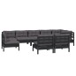 vidaXL 9-tlg. Garten-Lounge-Set mit Kissen Schwarz Massivholz Kiefer vidaXL 9-tlg. Garten-Lounge-Set mit Kissen Schwarz Massivholz Kiefer