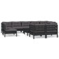 vidaXL 10-tlg. Garten-Lounge-Set mit Kissen Schwarz Massivholz Kiefer vidaXL 10-tlg. Garten-Lounge-Set mit Kissen Schwarz Massivholz Kiefer