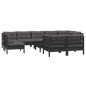 vidaXL 10-tlg. Garten-Lounge-Set mit Kissen Schwarz Massivholz Kiefer vidaXL 10-tlg. Garten-Lounge-Set mit Kissen Schwarz Massivholz Kiefer