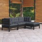 vidaXL 4-tlg. Garten-Lounge-Set mit Kissen Schwarz Kiefernholz vidaXL 4-tlg. Garten-Lounge-Set mit Kissen Schwarz Kiefernholz