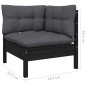 vidaXL 4-tlg. Garten-Lounge-Set mit Kissen Schwarz Kiefernholz vidaXL 4-tlg. Garten-Lounge-Set mit Kissen Schwarz Kiefernholz