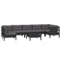vidaXL 8-tlg. Garten-Lounge-Set mit Kissen Schwarz Kiefernholz vidaXL 8-tlg. Garten-Lounge-Set mit Kissen Schwarz Kiefernholz