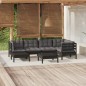 vidaXL 7-tlg. Garten-Lounge-Set mit Kissen Schwarz Kiefer Massivholz vidaXL 7-tlg. Garten-Lounge-Set mit Kissen Schwarz Kiefer Massivholz