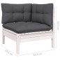 vidaXL 5-tlg. Garten-Lounge-Set mit Kissen Weiß Kiefernholz vidaXL 5-tlg. Garten-Lounge-Set mit Kissen Weiß Kiefernholz